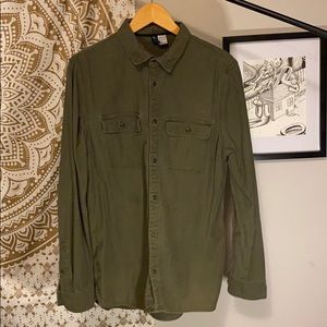 Army Green Button Down